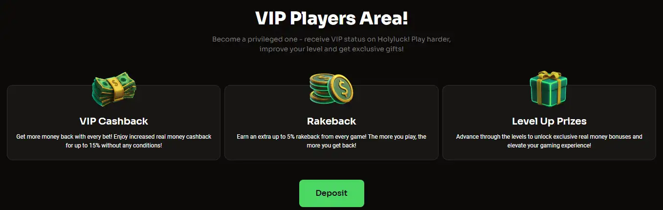 VIP Programma bij Holyluck